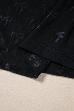 Load image into Gallery viewer, White Bow Pattern Long Sleeve Slim Fit Mesh Top