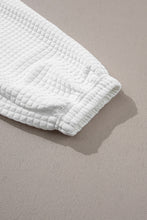 Load image into Gallery viewer, White Lattice Textured Cropped Tee and Jogger Pants Set