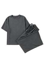Load image into Gallery viewer, Dark Grey Crewneck Tee and Loose Pants Set