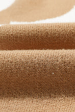 Load image into Gallery viewer, Khaki 60s Floral Pattern Ribbed Trim Pullover Sweater