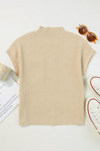 Load image into Gallery viewer, Pink Patch Pocket Ribbed Knit Short Sleeve Sweater
