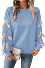 Load image into Gallery viewer, Fiery Red Sweet Bowknot Round Neck Sweatshirt