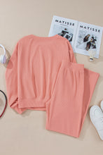 Load image into Gallery viewer, Blossom Ribbed Knit Drop Shoulder Pocketed Two Piece Lounge Set