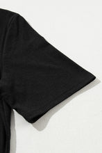 Load image into Gallery viewer, Black Solid Color T Shirt 2pcs Wide Leg Pants Set