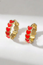 Load image into Gallery viewer, White Valentine Heart Hoop Earrings