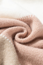 Load image into Gallery viewer, Dusty Pink Color Block Lantern Sleeve Drop Shoulder Sweater