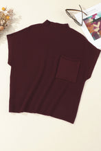 Load image into Gallery viewer, Pink Patch Pocket Ribbed Knit Short Sleeve Sweater