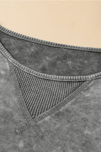 Load image into Gallery viewer, Light Grey Mineral Wash Drop Sleeve Patchwork Plus Size Tee