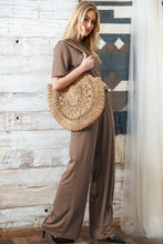Load image into Gallery viewer, Smoke Gray Solid Color T-Shirt and Wide Leg Pants Set