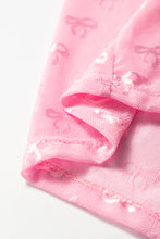 Load image into Gallery viewer, White Bow Pattern Long Sleeve Slim Fit Mesh Top