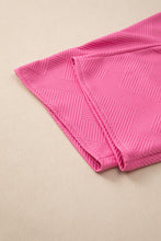 Load image into Gallery viewer, Sail Blue Solid Textured Collared V Neck Top and Wide Leg Pants Set