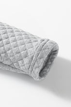 Load image into Gallery viewer, Gray Solid Color Drawstring Hoodie and Wide Leg Pants Set