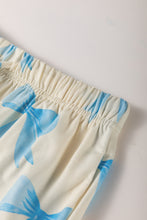 Load image into Gallery viewer, Yellow Bow Printed Short Sleeve Shirt Shorts Pajama Set