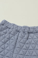 Load image into Gallery viewer, Blue Quilted Textured Short Sleeve Top and Wide Leg Pants Set