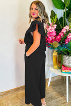 Load image into Gallery viewer, Apricot Textured Ruffle Sleeve Zipped Top and Wide Leg Pants Set