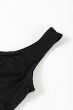 Load image into Gallery viewer, Black Sleeveless Scoop Neck Flared Split Midi Dress