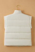 Load image into Gallery viewer, Black Solid Zipper Stand Neck Oversized Puffer Vest