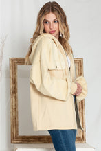 Load image into Gallery viewer, Green Flap Pockets Bishop Sleeve Zip Up Hoodie Jacket