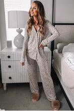 Load image into Gallery viewer, White Allover Leopard Print Long Sleeve and Pants Pajama Set