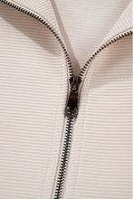 Load image into Gallery viewer, Apricot Textured Ruffle Sleeve Zipped Top and Wide Leg Pants Set