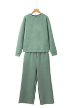 Load image into Gallery viewer, Dark Khaki Textured Loose Slouchy Long Sleeve Top and Pants Set