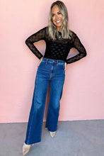 Load image into Gallery viewer, White Bow Pattern Long Sleeve Slim Fit Mesh Top