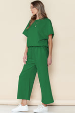 Load image into Gallery viewer, Gray Textured Loose Fit T Shirt & Drawstring Pants Set