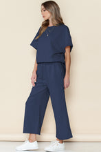 Load image into Gallery viewer, Gray Textured Loose Fit T Shirt & Drawstring Pants Set