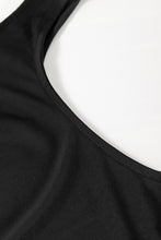 Load image into Gallery viewer, Black Sleeveless Scoop Neck Flared Split Midi Dress