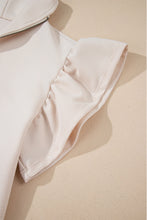 Load image into Gallery viewer, Apricot Textured Ruffle Sleeve Zipped Top and Wide Leg Pants Set