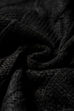 Load image into Gallery viewer, Black Satin Bowknot Cable Knit Top