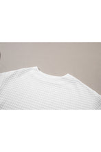 Load image into Gallery viewer, White Lattice Textured Cropped Tee and Jogger Pants Set