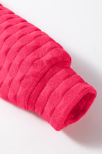 Load image into Gallery viewer, Black Checkered Textured Split Pullover Top and Pants Set