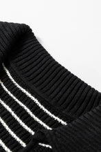 Load image into Gallery viewer, Black Stripe Turn-down Collar Sleeveless Knitted Top