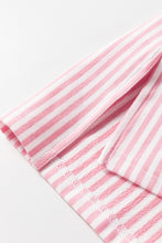 Load image into Gallery viewer, Khaki Stripe Patchwork Bracelet Sleeve Plus Size T Shirt