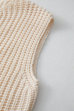 Load image into Gallery viewer, White Solid Textured Knit Side Pockets Buttoned Sweater Vest