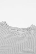 Load image into Gallery viewer, Gray Textured Loose Fit T Shirt & Drawstring Pants Set