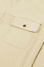 Load image into Gallery viewer, Green Flap Pockets Bishop Sleeve Zip Up Hoodie Jacket