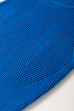 Load image into Gallery viewer, Dark Blue Solid Ribbed Knit Sheath Sleeveless Midi Sweater Dress