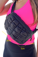 Load image into Gallery viewer, White Quilted Puffer Belt Zipper Crossbody Bags