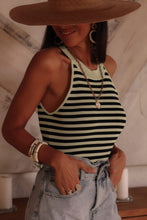 Load image into Gallery viewer, Black Stripe Crew Neck Slim Fit Sweater Vest