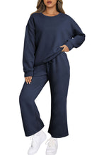 Load image into Gallery viewer, Dark Khaki Textured Loose Slouchy Long Sleeve Top and Pants Set