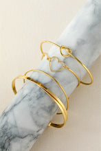 Load image into Gallery viewer, Gold Heart Geometric Knot Open Cuff Bracelet 4-piece Set