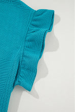 Load image into Gallery viewer, Dark Green Textured Ruffle Summer Top and Drawstring Pants Set