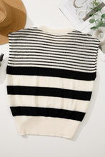 Load image into Gallery viewer, Black White Striped Sleeveless Knit Top