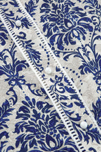 Load image into Gallery viewer, Sky Blue Ethnic Print Notch Neck Plus Size Shirt