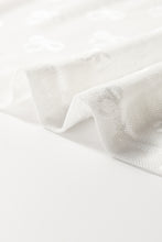 Load image into Gallery viewer, White Bow Pattern Long Sleeve Slim Fit Mesh Top