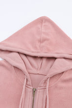 Load image into Gallery viewer, Green Flap Pockets Bishop Sleeve Zip Up Hoodie Jacket