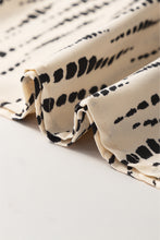 Load image into Gallery viewer, Apricot Abstract Print Puff Sleeve Smocked Cuffs Blouse