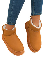 Load image into Gallery viewer, Chestnut Faux Fur Lined Suede Ankle Snow Boots